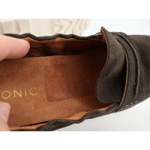 Vionic Cynthia II Loafers Womens Size 7 Green Suede Leather Wedge Slip On Shoes - Picture 11 of 15